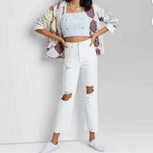 Wild fable distressed white jeans